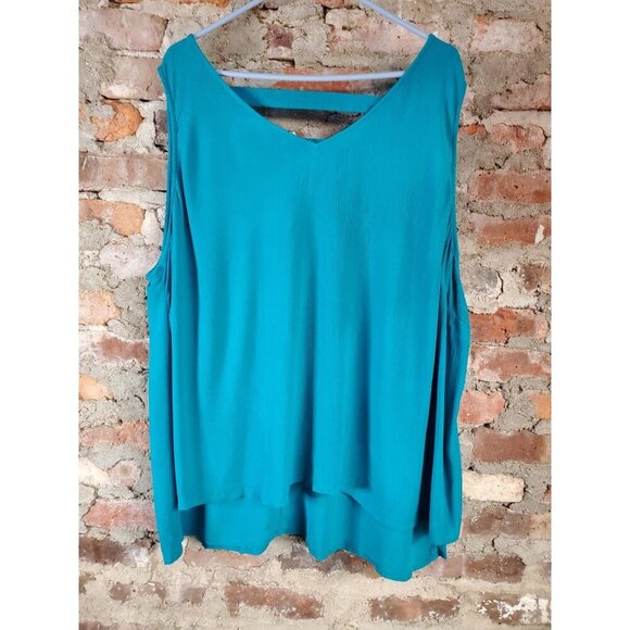 Ana Blue Sleeveless Shirt Tank Top Womens Plus Size 2x XXL - Picture 1 of 3
